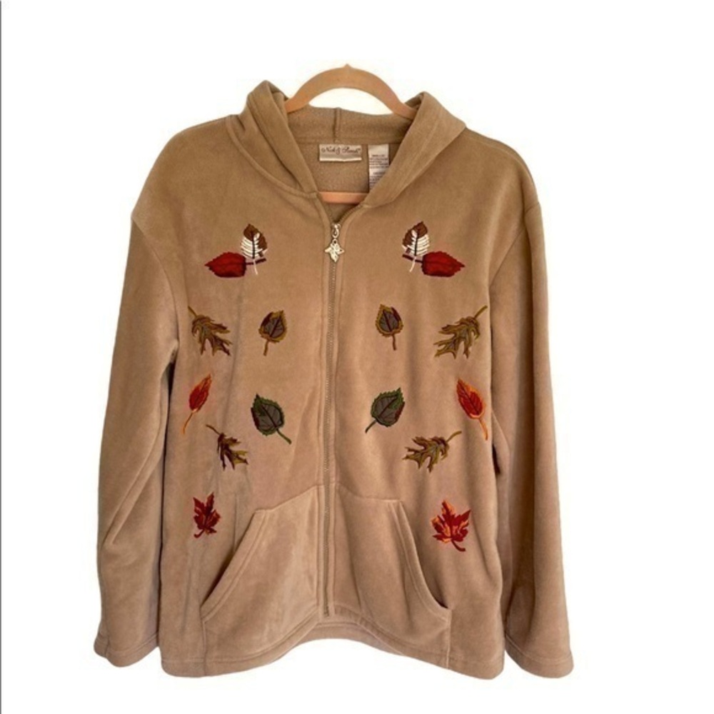 Nick & Sarah Fall Leaves Fleece Jacket Size Small